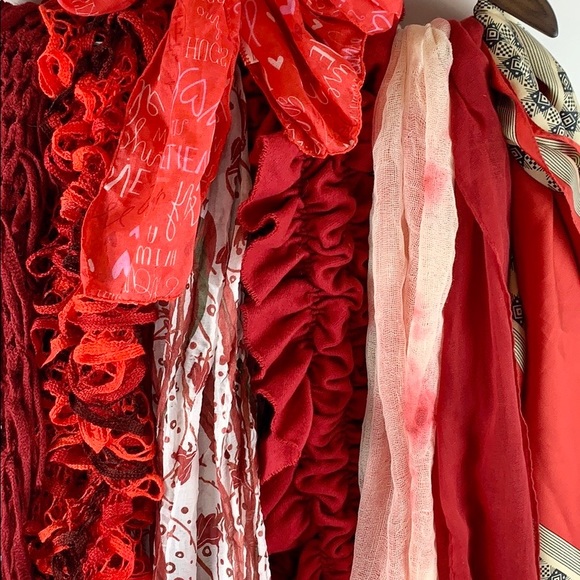 ❤️Hearts on Fire Red Shades BUNDLE Mixed Scarves❤️ - Picture 2 of 16